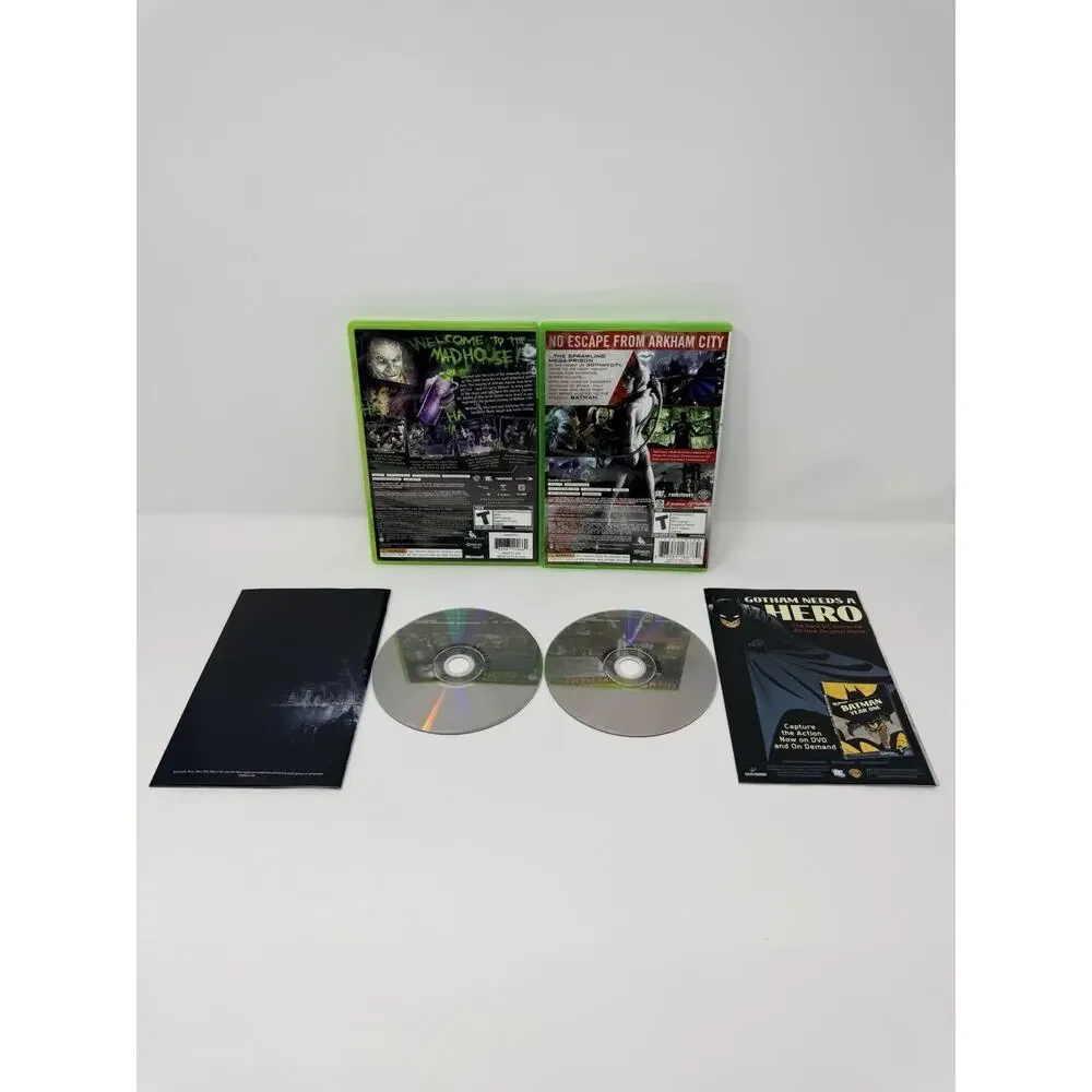 Batman Arkham Bundle Microsoft Xbox 360 2 Game Lot Complete Tested - Picture 2 of 14
